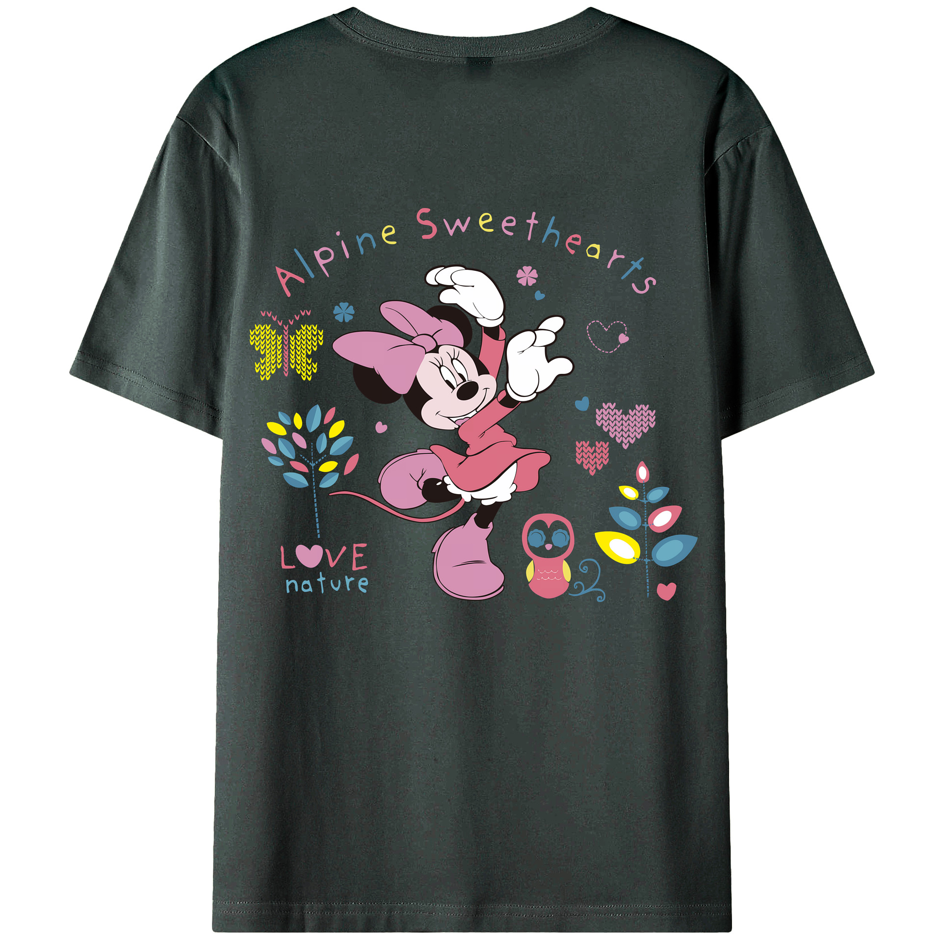 （画像用） ミッキーマウス Mickey Mouse 綿100％ メンズ半袖Tシャツ（バックプリント） 通気性